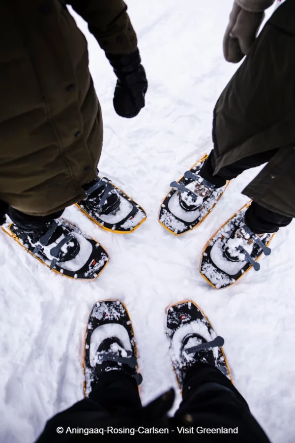 Snowshoes is the way in the deep snow. Photo by Aningaaq Rosing Carlsen - Visit Greenland