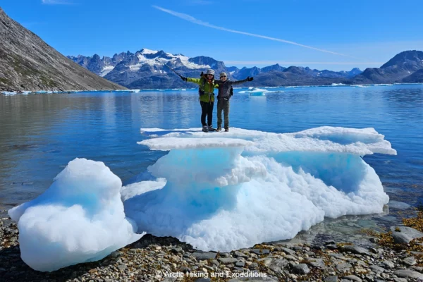 Standing on an iceberg in Ikkatteq Sound