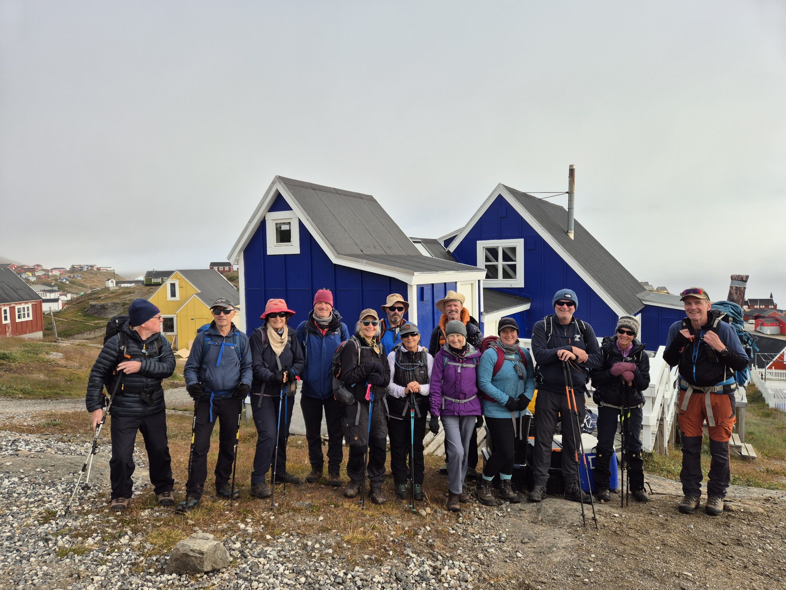 Kristinn with a his group in Tasiilaq East Greenland on an "Arctic Villages" trip.